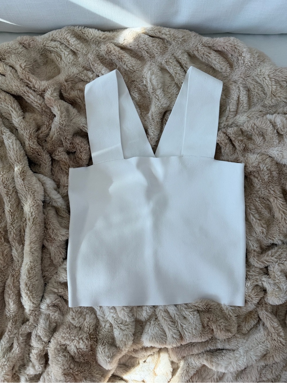 A.L.C. White Wide Strap Crop Top